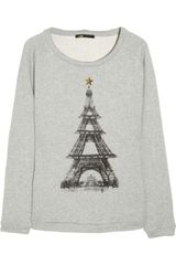 Maje Eiffel Tower Cotton Sweatshirt