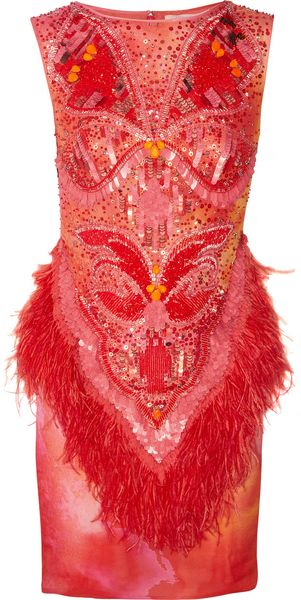 Matthew Williamson Swarovski Crystal Embellished Printed Silk Dress - Lyst