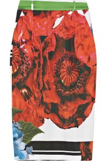 Preen Ella Printed Cotton Blend Sateen Skirt - Lyst