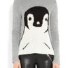Tibi Penguin Intarsia Knitted Sweater in Gray - Lyst