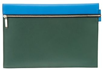 Victoria Beckham Twotone Zip Clutch - Lyst