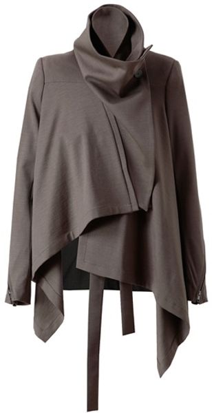 Ann Demeulemeester Wool Blend Draped Jacket - Lyst