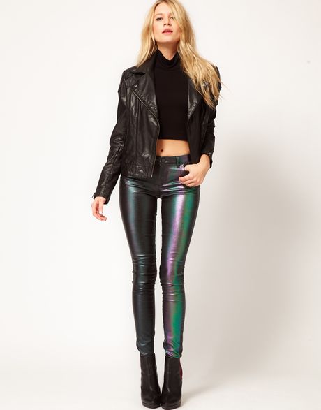 Asos Skinny Jeans in Holographic Finish in Multicolor (multi) | Lyst