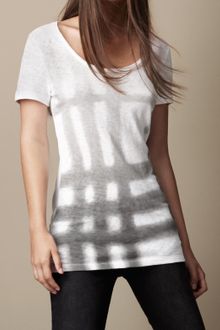Burberry Spray Check Cotton T-Shirt - Lyst