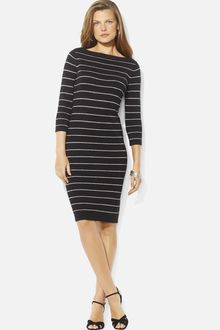 Lauren by Ralph Lauren Metallic Strip Dress - Lyst