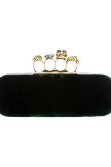 Alexander McQueen Knuckle Ring Velvet Clutch - Lyst