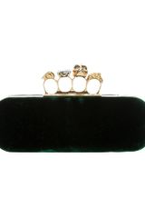 Alexander McQueen Knuckle Ring Velvet Clutch