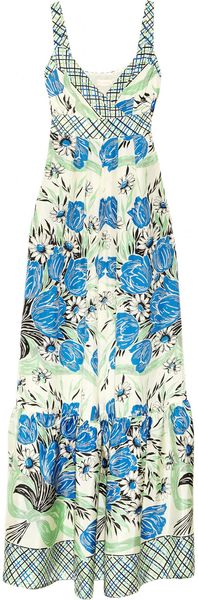 Collette By Collette Dinnigan Printed Silk Maxi Dress - Lyst