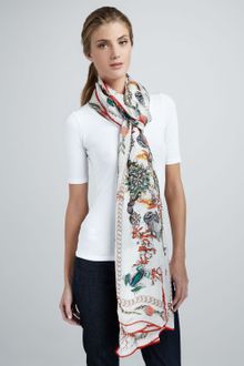 Roberto Cavalli Thalassa Printed Silk Scarf - Lyst
