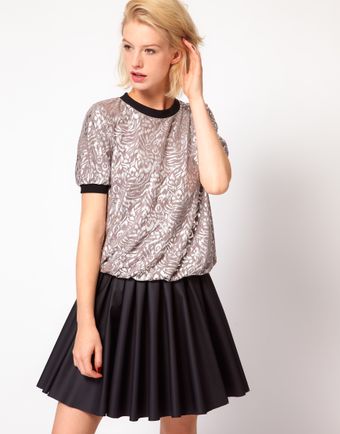 ASOS Collection Top in Metallic Rose Print - Lyst