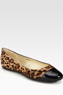 Jimmy Choo Whirl Leopardprint Calf Hair Patent Ballet Flats - Lyst