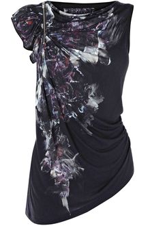 Karen Millen Rose Print Customised Tee - Lyst