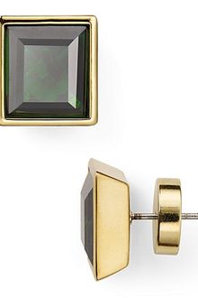 Michael Kors Emerald Crystal Square Earrings - Lyst