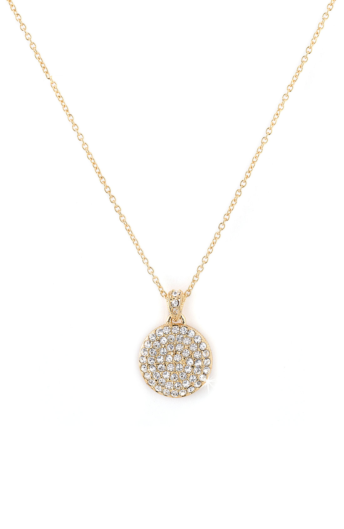 Nadri Mini Pavé Crystal Disc Pendant Necklace in Gold Lyst