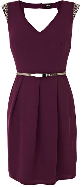 Oasis Embellished Holly Shift Dress - Lyst