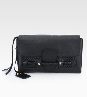 Alexander McQueen Folk Leather Clutch - Lyst