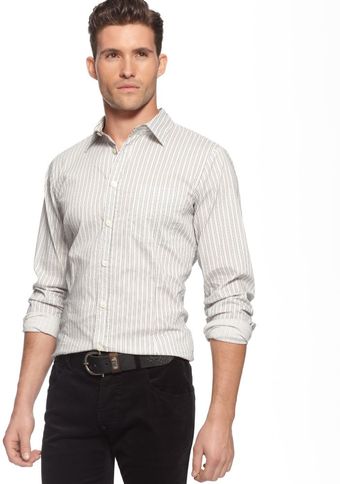 Armani Jeans Striped Yarn Dye Shirt - Lyst