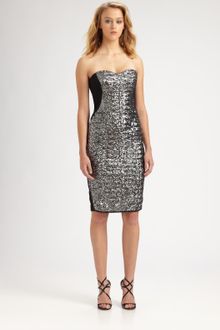 Notte By Marchesa Strapless Sequined Dress - Lyst