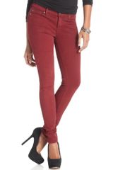 7 For All Mankind Skinny Redwash Coloreddenim Illusion Twill
