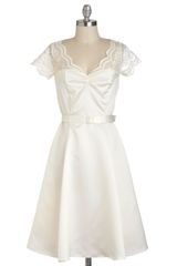 ModCloth Black Tie Optimal Dress in Ivory