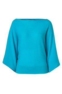 Ralph Lauren Turquoise Cashmere Boatneck Kimono Pullover - Lyst