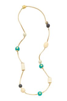 Tory Burch Chain and Stone Bead Rosary Necklace - Lyst