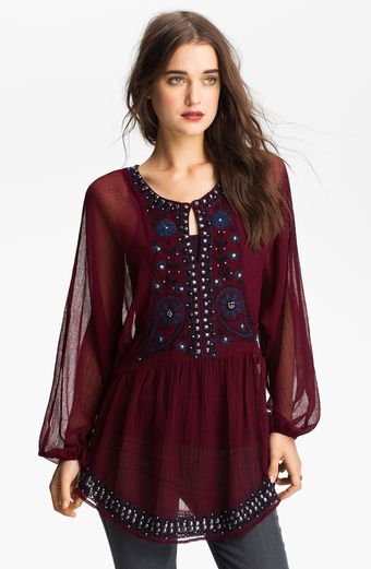 Free People Embellished Peasant Tunic - Lyst