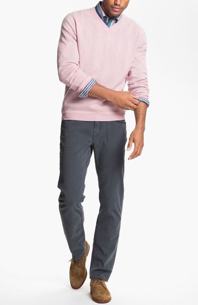 John W. NordstromÂ® Vneck Cashmere Sweater in Pink for Men (pink ...