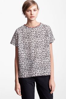 Marni Edition Leaf Print Silk Top - Lyst