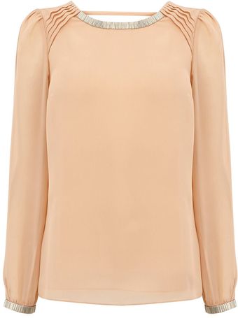 Oasis Long Sleeve Emb Top - Lyst