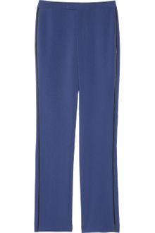 Rag & Bone New Dwight Leather-trimmed Crepe Wideleg Pants - Lyst