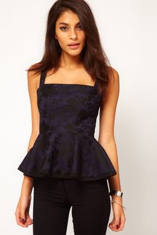ASOS Collection Asos Bustier in Bonded Lace with Peplum - Lyst