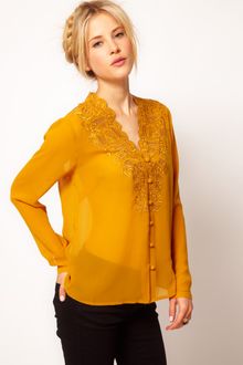 ASOS Collection Asos Blouse with Embroidery and Cutwork - Lyst
