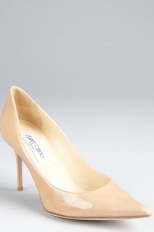 Jimmy Choo Nude Patent Leather Agnes Pointed Toe Pumps - Lyst