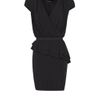 Mango Peplum Draped Dress in Black - Lyst