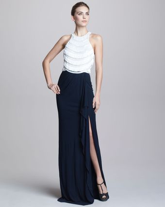 Naeem Khan Twotone Fringetop Gown - Lyst