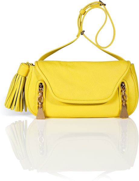 See By Chloé Canary Yellow Textured Leather Tasseled Crossbody Bag in Yellow | Lyst