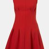 Topshop Seamed Waist Party Dress in Red - Lyst