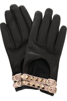 Valentino Rockstud Leather Gloves - Lyst