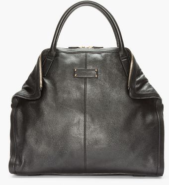 Alexander McQueen Black Dogeared City Handbag - Lyst