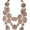 Oscar De La Renta Hammered Rose Gold Plated Multistrand Necklace in Pink (rose) - Lyst