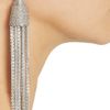 Oscar De La Renta Silver Tone Chain Tassel Clip Earrings in Silver - Lyst