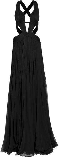 Roberto Cavalli Cutout Silkchiffon Gown - Lyst