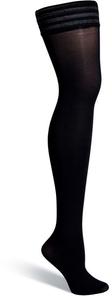 Fogal Black Velour Opaque Stay Up Thighhigh Stockings - Lyst