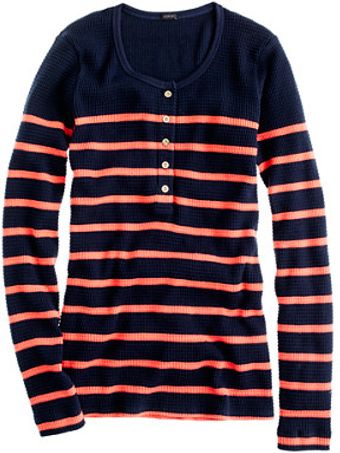 J.Crew Thermal Henley in Stripe - Lyst