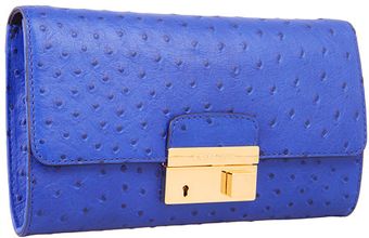 Michael Kors Gia Clutch Wlock Ostrich - Lyst