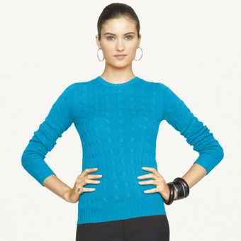 Ralph Lauren Black Label Slimfit Cable Cashmere - Lyst