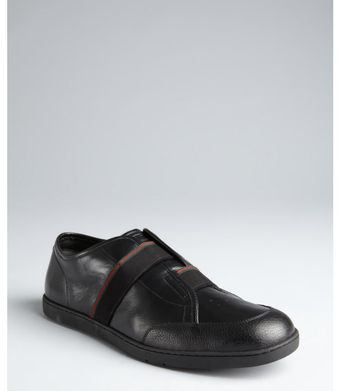 Gucci Black Leather Slip On Elastic Strap Sneakers - Lyst