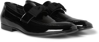 Acne Lorenzo Grosgraintrimmed Patent Leather Loafers - Lyst