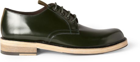 Acne Studios Bleeker Contrast Sole Leather Derby Shoes in Green for Men | Lyst